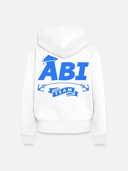 Abi Team Abschlussanker - Frauen Premium Bio Zip Hoodie - Weiß