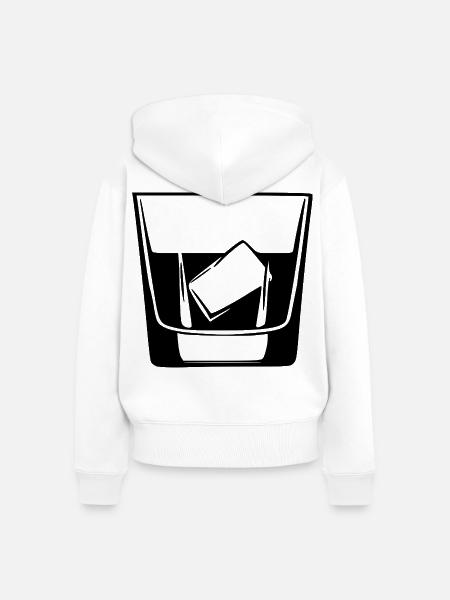 Whiskey Glas Geschenk Barkeeper Kellner - Frauen Premium Bio Zip Hoodie - Weiß
