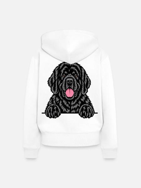 Neufundländer - Frauen Premium Bio Zip Hoodie - Weiß