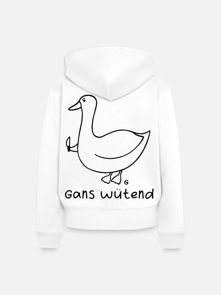 Gans wütend 2 - Frauen Premium Bio Zip Hoodie - Weiß