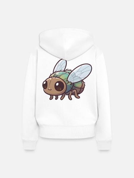 Fliege - Frauen Premium Bio Zip Hoodie - Weiß