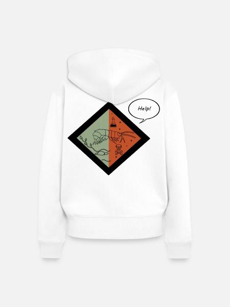 Krustentier-Labor-Symbiose Zweifarbiges Design - Frauen Premium Bio Zip Hoodie - Weiß