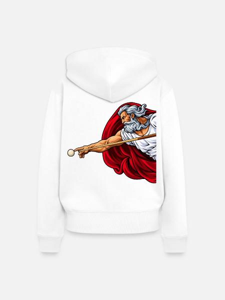 Göttlicher Billiard Spieler - Billard Bilder - Frauen Premium Bio Zip Hoodie - Weiß