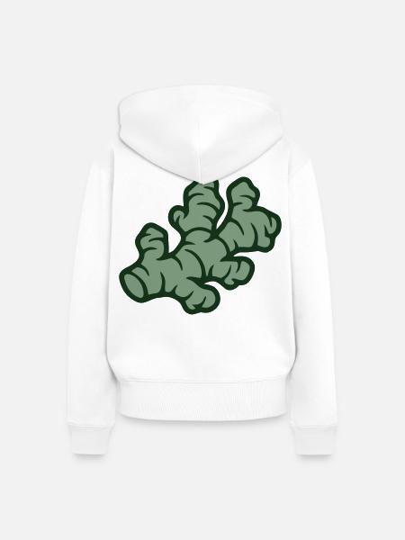 Ingwer Wurzel Grafik - Frauen Premium Bio Zip Hoodie - Weiß