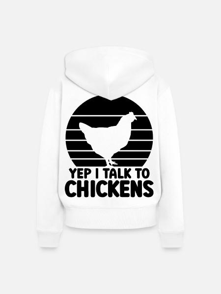 Huhn Spruch Humor - Frauen Premium Bio Zip Hoodie - Weiß