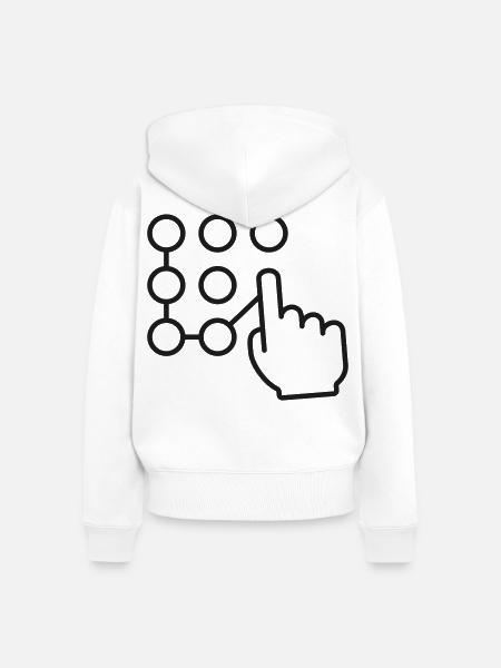 Touchscreen-Muster-Lockline-Symbol - Frauen Premium Bio Zip Hoodie - Weiß