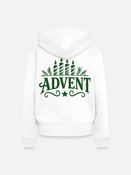 Advent Kerzen Zeit - Frauen Premium Bio Zip Hoodie - Weiß