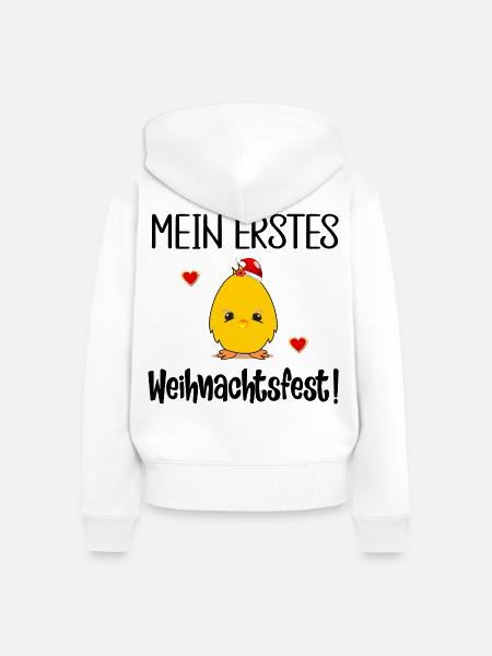 Mein erstes Weihnachtsfest Küken - Frauen Premium Bio Zip Hoodie - Weiß