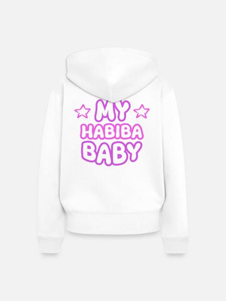 Habiba als Spruch - Frauen Premium Bio Zip Hoodie - Weiß