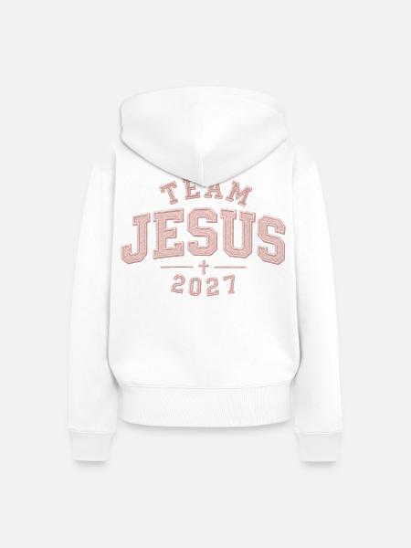Jesus Patch 2027 - Frauen Premium Bio Zip Hoodie - Weiß