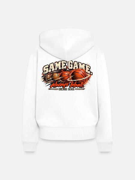 Basketball - Frauen Premium Bio Zip Hoodie - Weiß