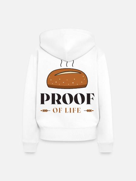 Motiv des Lebensbeweis-Brots - Frauen Premium Bio Zip Hoodie - Weiß
