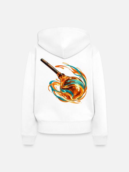 Geschmolzenes Glas in Bewegung - Frauen Premium Bio Zip Hoodie - Weiß