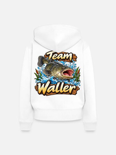 Team Waller - Frauen Premium Bio Zip Hoodie - Weiß
