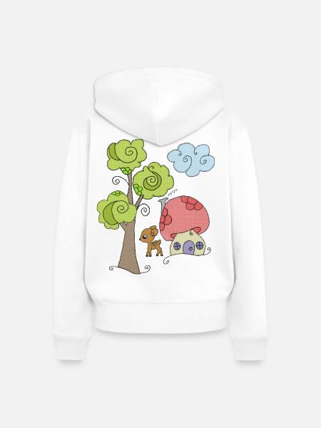 Zauberhafter_Wald - Frauen Premium Bio Zip Hoodie - Weiß