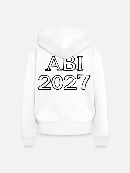 Abi 2027 Schriftzug handgezeichnet - Frauen Premium Bio Zip Hoodie - Weiß