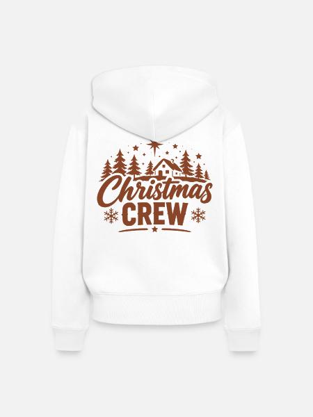 Rustikale Weihnachts Crew - Frauen Premium Bio Zip Hoodie - Weiß