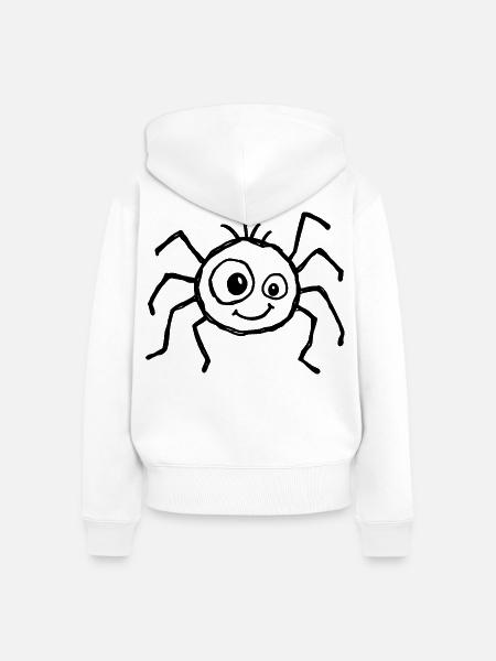 Niedliche Halloween-Spinne im Kritzelstil - Frauen Premium Bio Zip Hoodie - Weiß