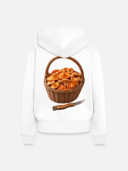 Der Pilzkorb - Frauen Premium Bio Zip Hoodie - Weiß