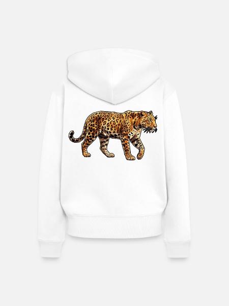 Poly Stil Leopard - Frauen Premium Bio Zip Hoodie - Weiß