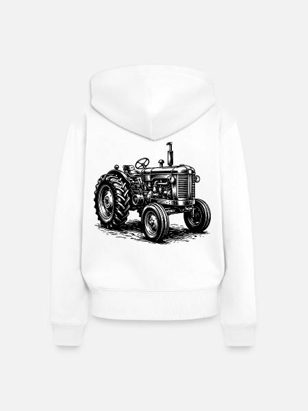 Traktor / Traktor / Traktor - Frauen Premium Bio Zip Hoodie - Weiß
