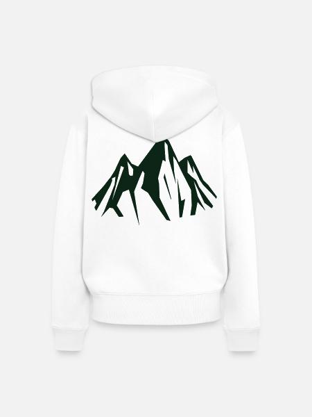 Dunkle Bergsilhouette in Grün - Frauen Premium Bio Zip Hoodie - Weiß