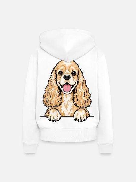 American Cocker Spaniel - Frauen Premium Bio Zip Hoodie - Weiß