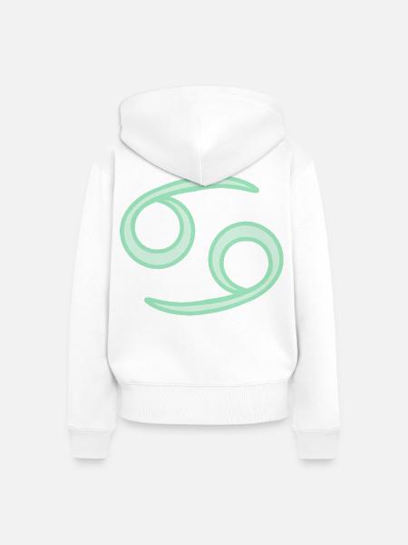 Sternzeichen des Krebses Pastel Grün - Frauen Premium Bio Zip Hoodie - Weiß