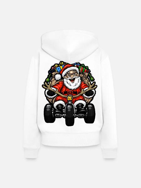 Santa Claus Weihnachten - Frauen Premium Bio Zip Hoodie - Weiß