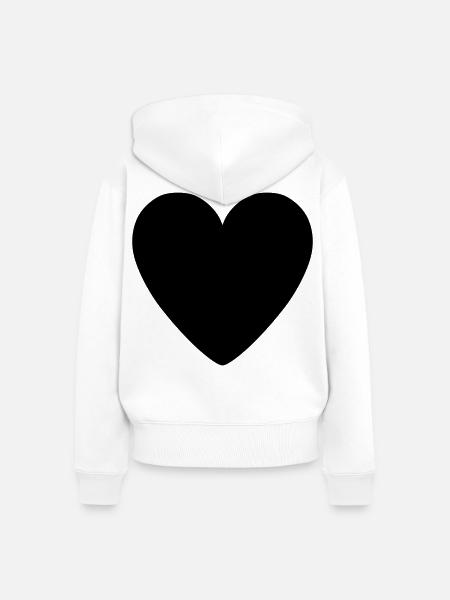 Schwarzes Herz - Frauen Premium Bio Zip Hoodie - Weiß