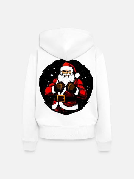 Kämpfer Christmas - Frauen Premium Bio Zip Hoodie - Weiß