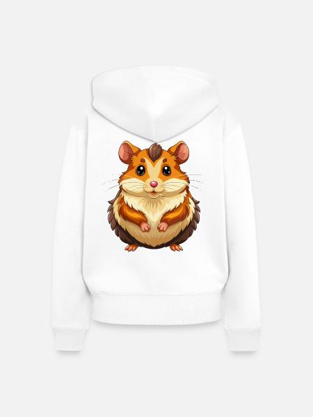 Hamster - Frauen Premium Bio Zip Hoodie - Weiß