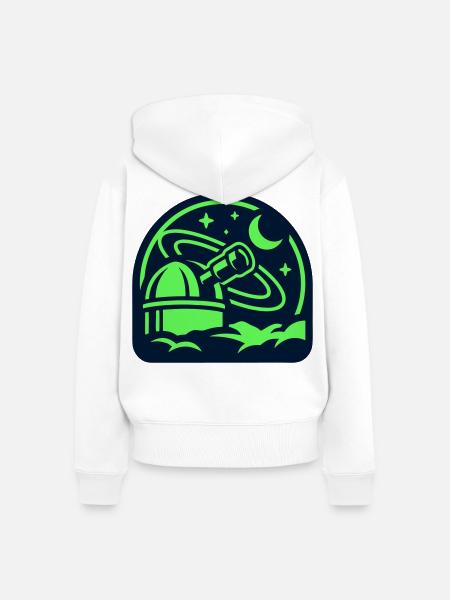 Sternwarte Teleskop Logo - Frauen Premium Bio Zip Hoodie - Weiß