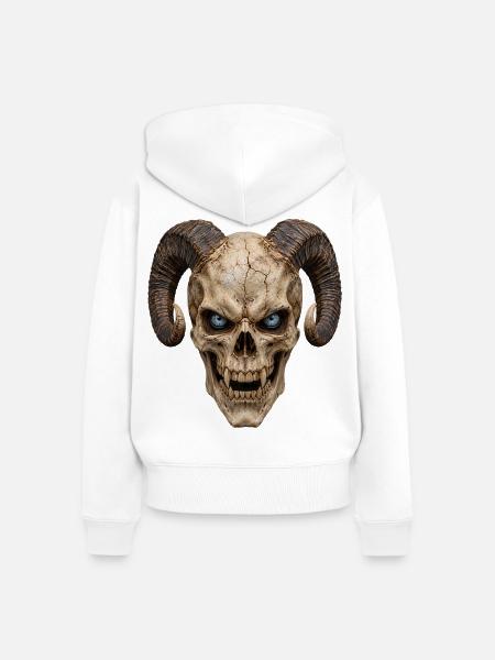 Totenkopf Halloween - Frauen Premium Bio Zip Hoodie - Weiß