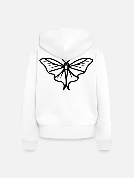 Moon Butterfly - Frauen Premium Bio Zip Hoodie - Weiß