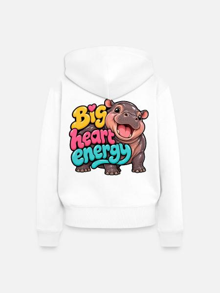 Zwergflusspferd - Frauen Premium Bio Zip Hoodie - Weiß