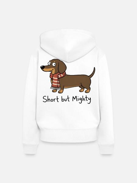 Dackel Hund Spruch - Frauen Premium Bio Zip Hoodie - Weiß