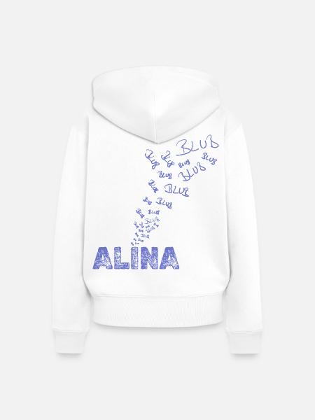 Geschenk für Alina - Frauen Premium Bio Zip Hoodie - Weiß