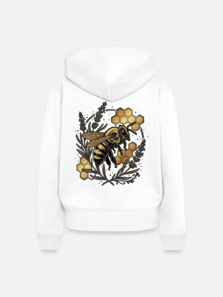 Goldene Imker Biene - Frauen Premium Bio Zip Hoodie - Weiß