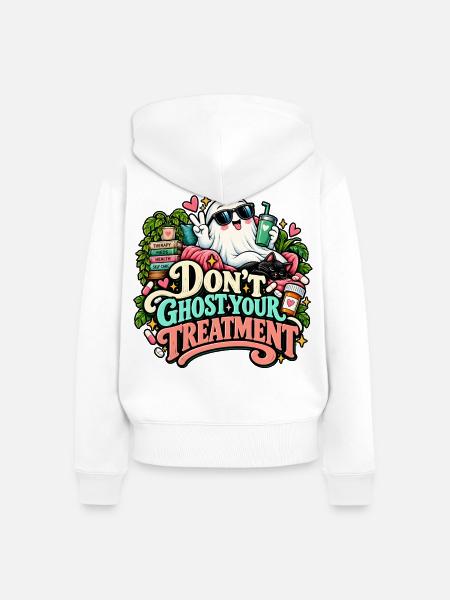 Niedliche Geisterbehandlung - Frauen Premium Bio Zip Hoodie - Weiß