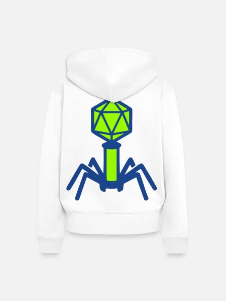 Bakteriophage Virus Icon - Frauen Premium Bio Zip Hoodie - Weiß