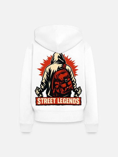 Street Legends Hoodie Motiv - Frauen Premium Bio Zip Hoodie - Weiß
