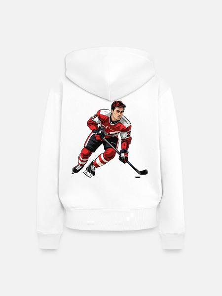 Eishockeyspieler - Frauen Premium Bio Zip Hoodie - Weiß