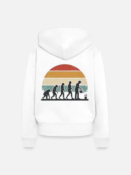 Evolution Gardening Gardening Gardening Gardening - Frauen Premium Bio Zip Hoodie - Weiß