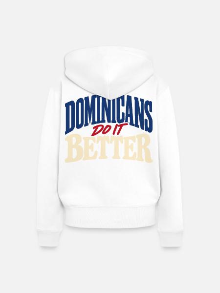 Dominikanischer Stolz in Blau Rot - Frauen Premium Bio Zip Hoodie - Weiß