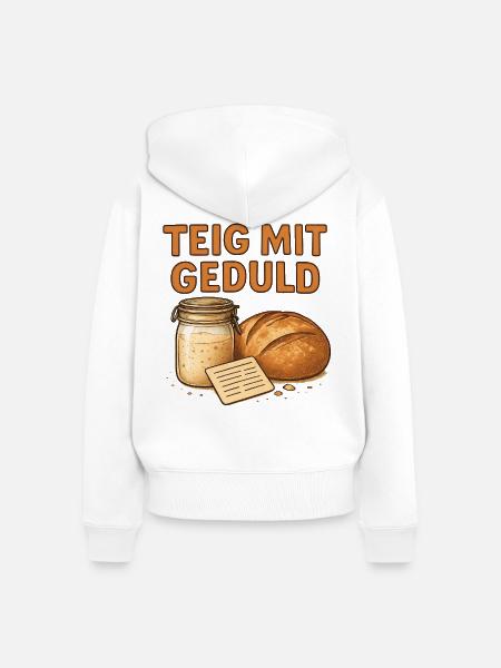Geschenk für Sauerteig-Anfänger mit Backlust - Frauen Premium Bio Zip Hoodie - Weiß