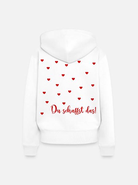 Motivation, Du schaffst das - Frauen Premium Bio Zip Hoodie - Weiß