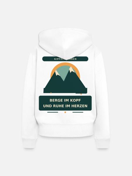 Berge im Kopf - Frauen Premium Bio Zip Hoodie - Weiß