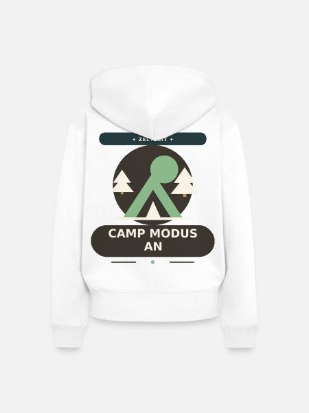 Campmodus - Frauen Premium Bio Zip Hoodie - Weiß