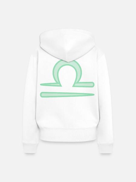 Waagezeichensymbol Pastellgrün - Frauen Premium Bio Zip Hoodie - Weiß